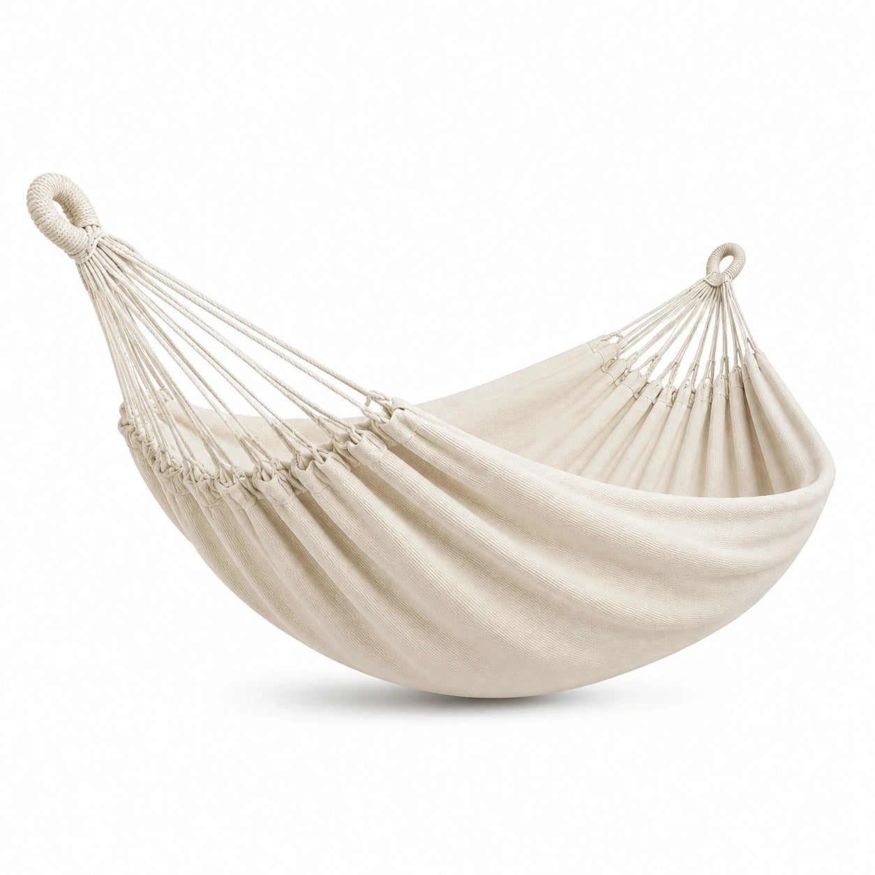 Hamac en Tissu Coton Beige 200 cm