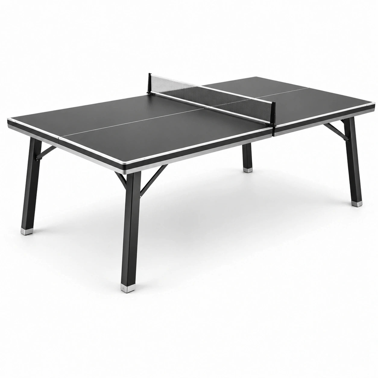 Table de ping-pong d'intérieur en MDF noir et acier