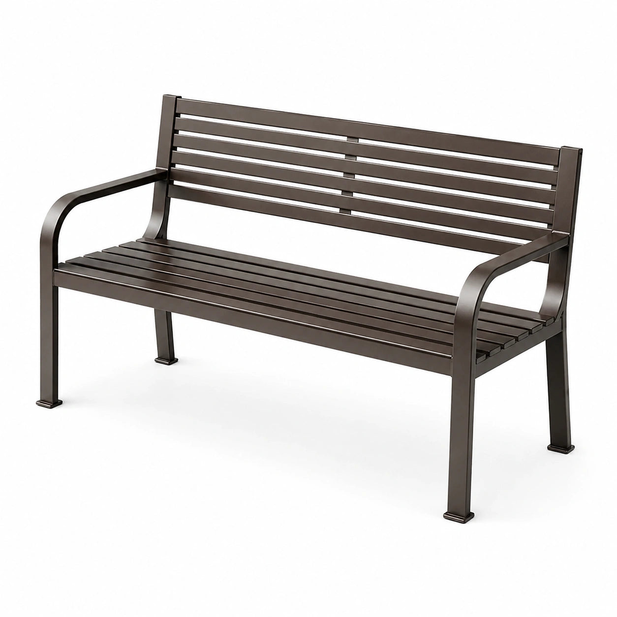 Banc de jardin en métal brun pour 3 personnes