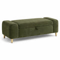 Banc de rangement en microfibre vert avec pieds métalliques 140x50x45 cm