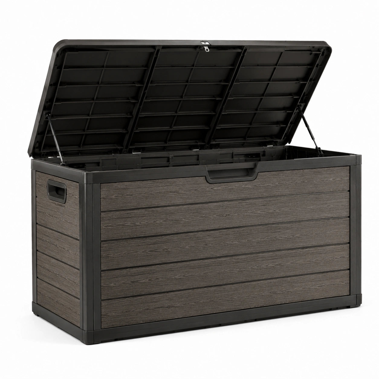 Coffre de rangement extérieur en bois et plastique 117 x 45 x 57 cm