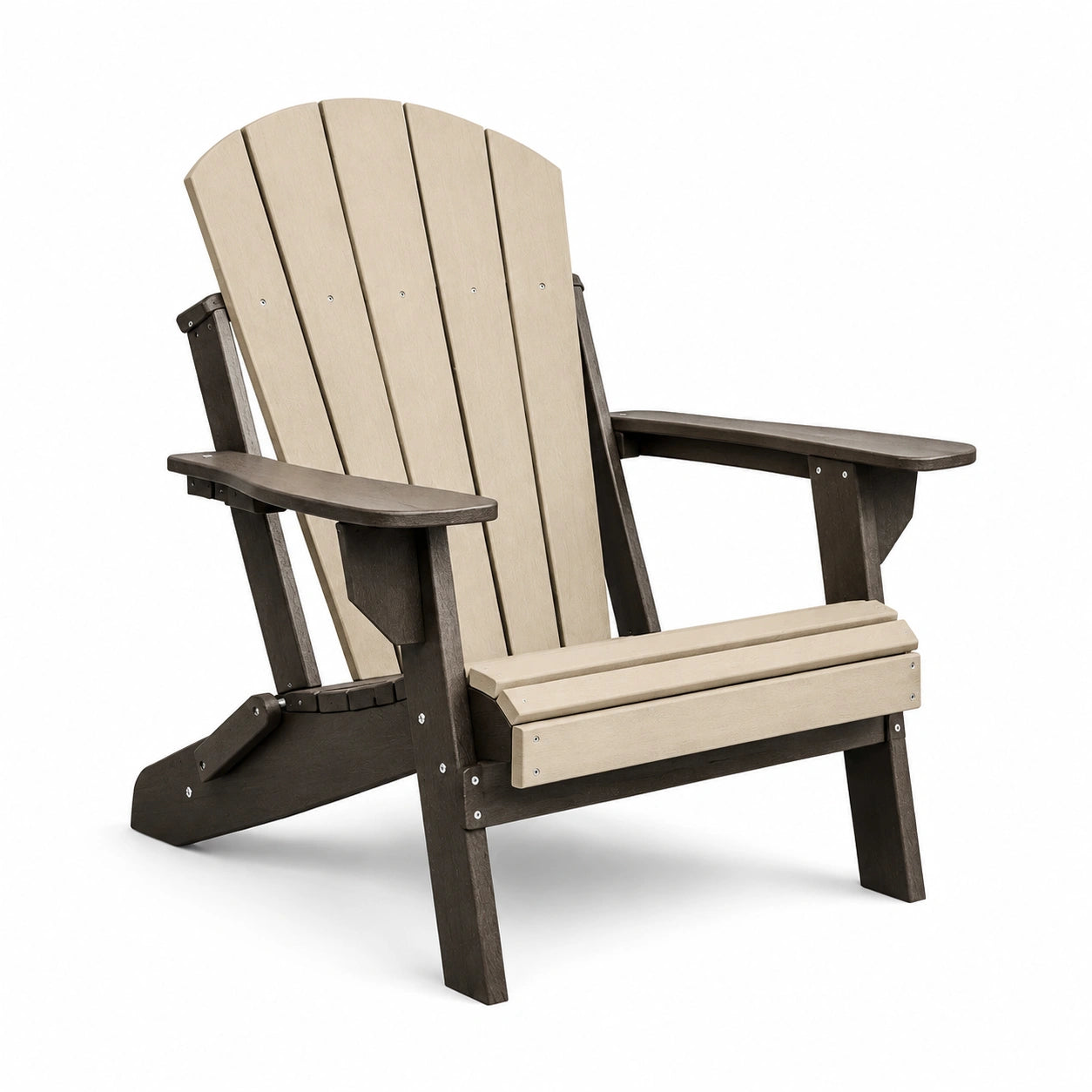 Fauteuil Adirondack en Matériau Composite Beige et Marron